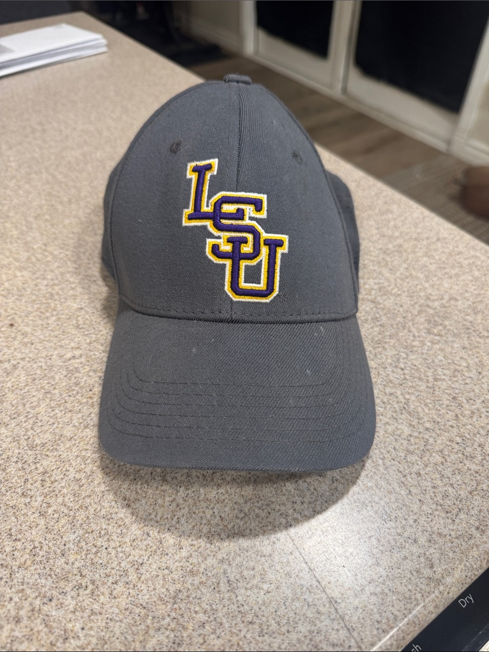 Top of the World LSU Gray Hat with Yellow & Purple Logo